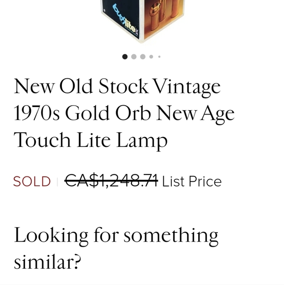 Vintage 1970s Orb Touch Light Lamp NOS - Picture 6 of 6